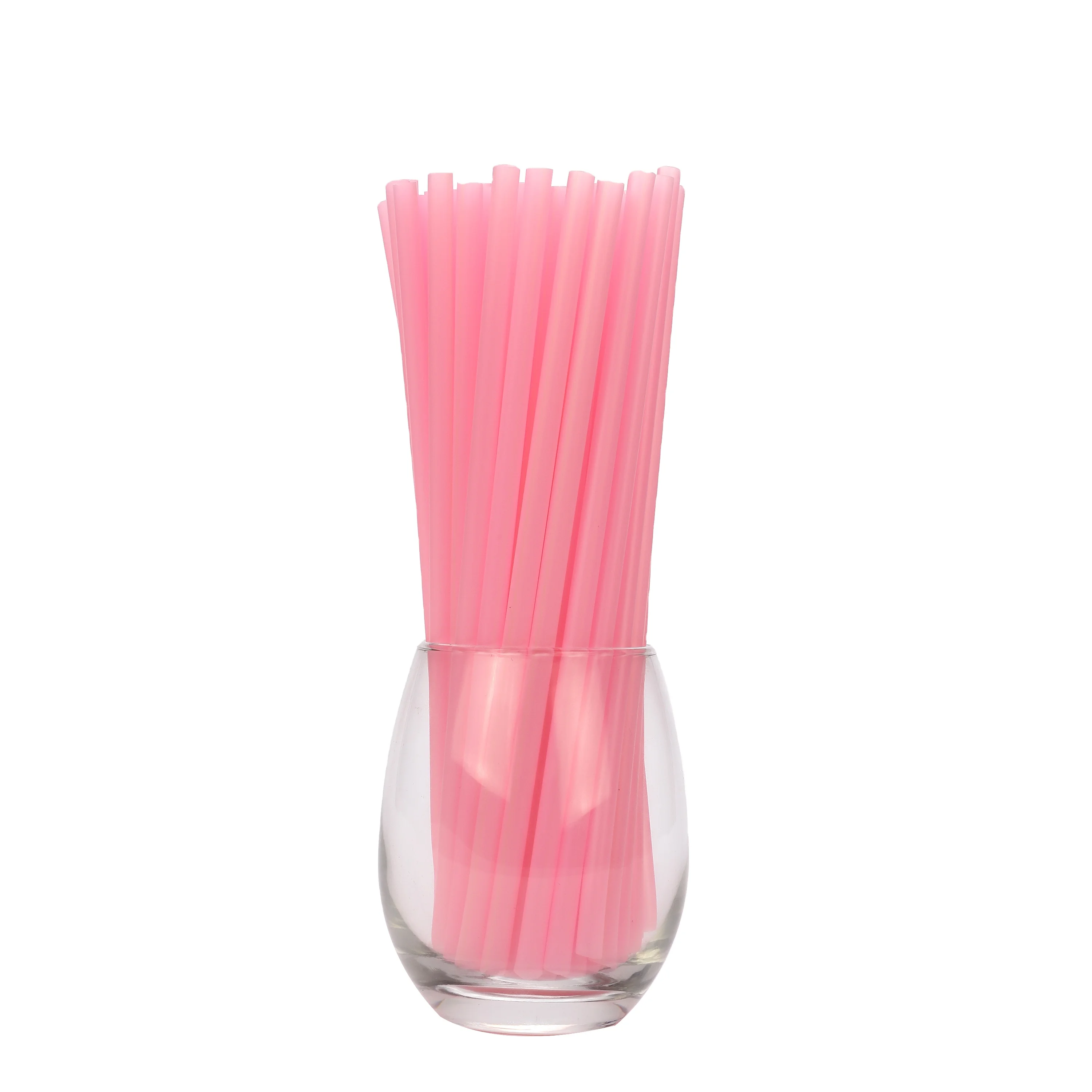 Manufacturer Customized Produced Fully Compostable Pink Color Cold Straight PLA Straws