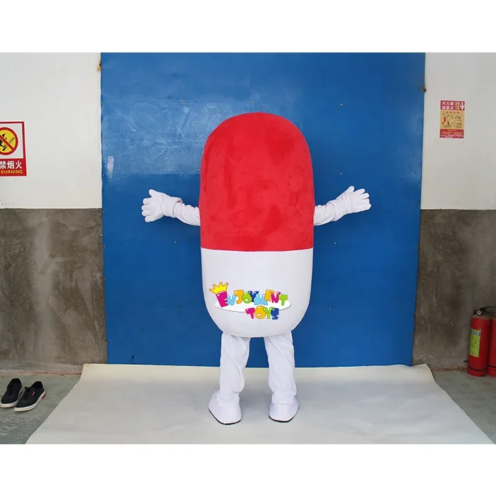 Funny customized cartoon pill mascot costume Cute cartoon pill mascot large-scale event adult party costume