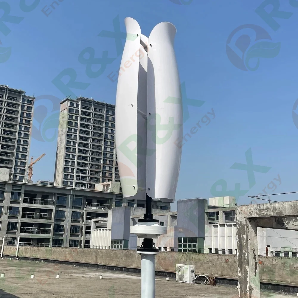 1200W 3kw 5kw 10kw VAWT Windmill Vertical Axis  Wind Turbine 24V 48V 120v 220v Wind Power Generator With MPPT Charger