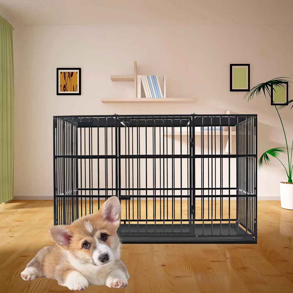 Stackable Metal Heavy Duty Pet Cages Houses Dog Crate With Tray Dog Kennel House