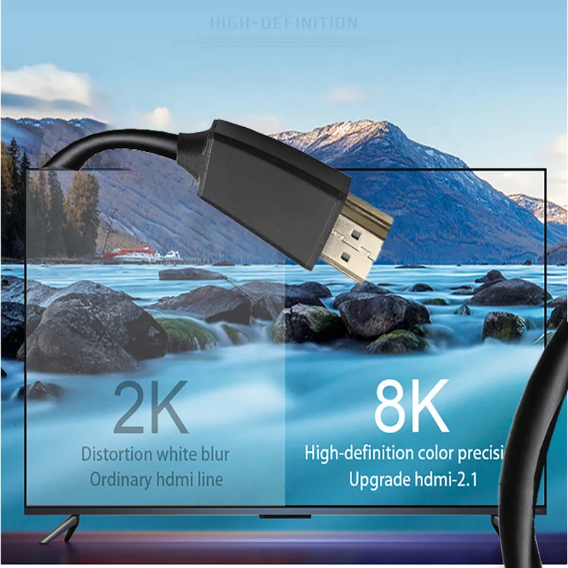 Позолоченный Ультра высокоскоростной HD-MI 2 1 кабель 8K 120Hz Male to поддерживает