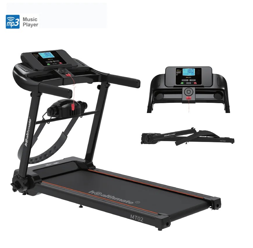 2022 New Home Use Electric Treadmills With Massage Bluetooth music and safety key