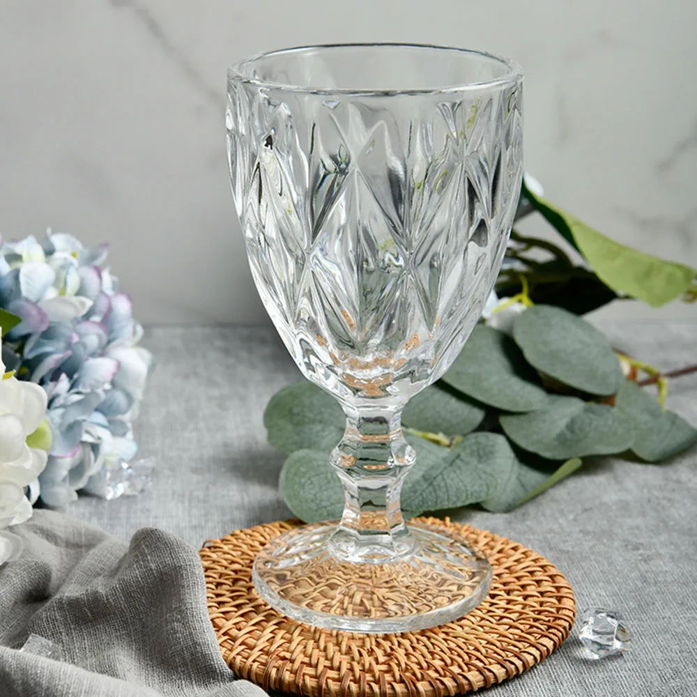 Wholesale Old Fashion Goblet Thick Wine Glass Tazas Wedding Reusable Champagne Wine Glass Cup