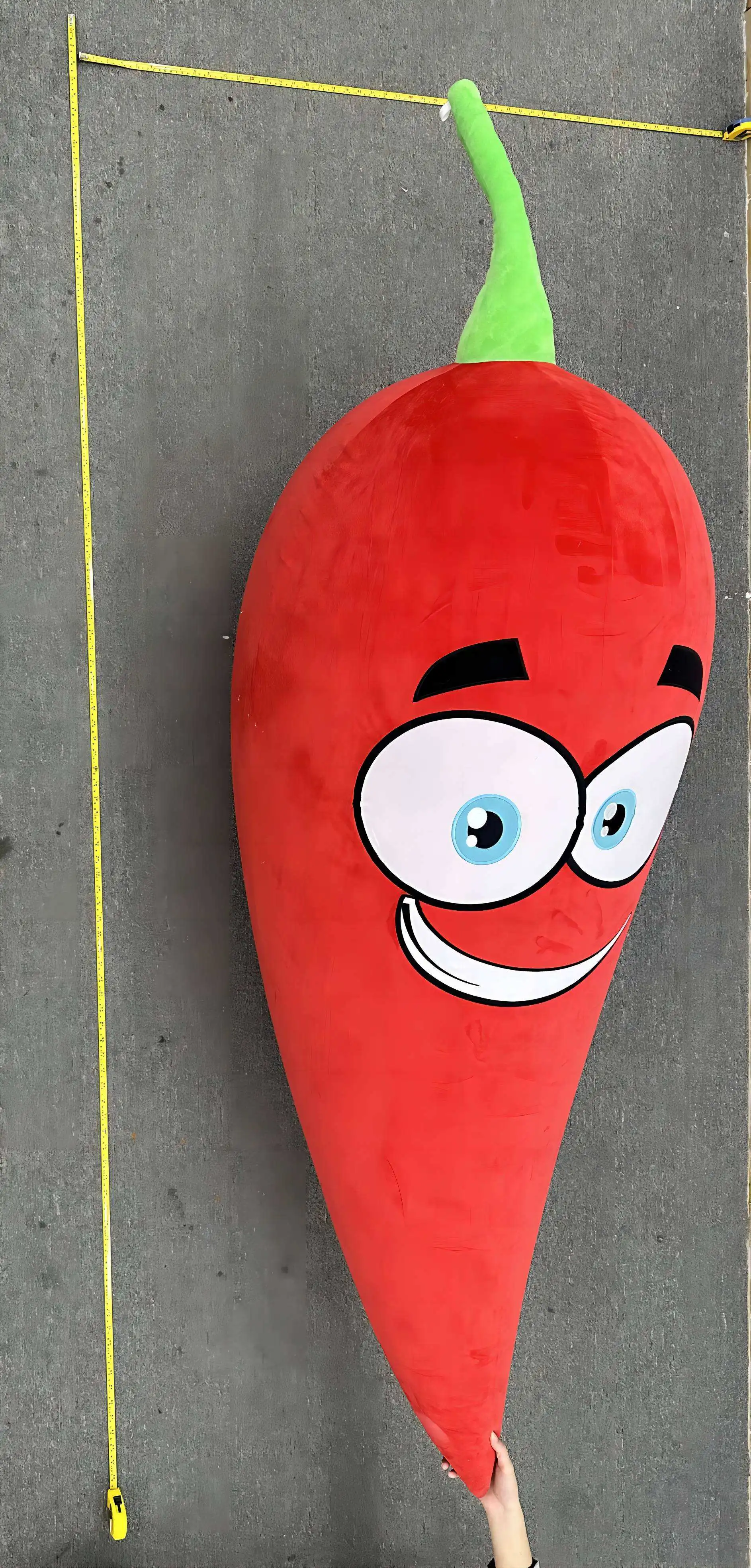 Giant pepper inflatable plush toy customized available 180cm inflatable pepper vegetable fruits plush toy inflatable cartoon toy
