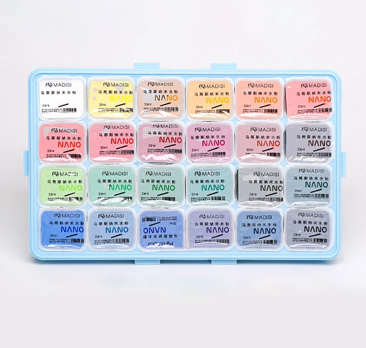 Wholesale Oem/Odm New Formula Non-Toxic 24 Colors 33ml High Quality Children Nano Jelly Gouache Set