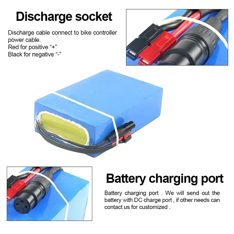 customized waterpoof pvc rechargeable 24v 12ah 10ah 15ah 18650 lithium ion battery pack with 2A charger