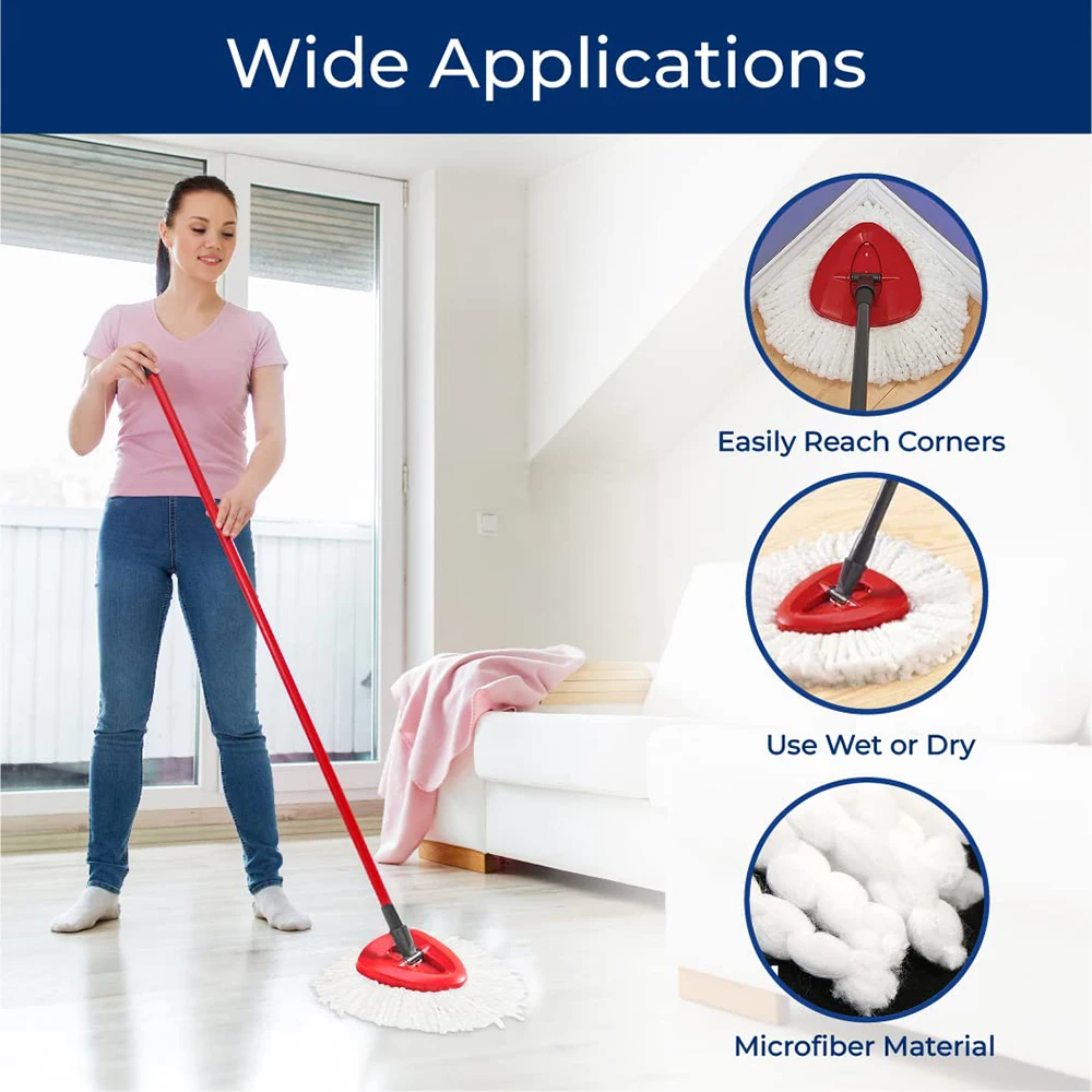 Microfiber Mop Replacement Heads Compatible with O Cedar Easy Replace and Deep Cleaning Microfiber Refills Mop Replacement Heads
