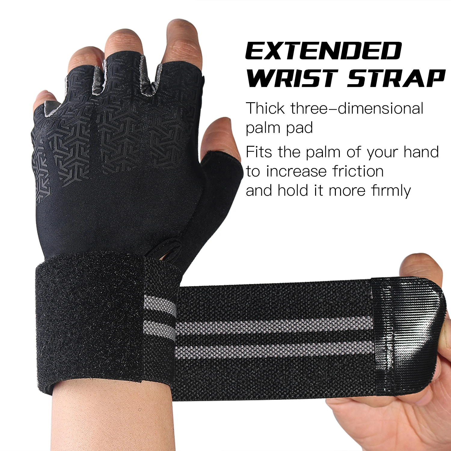 Спортивные перчатки из полиэстера SBR на полпальца для тренировок тяжелой атлетики фитнеса с поддержкой запястья мужчин и женщин