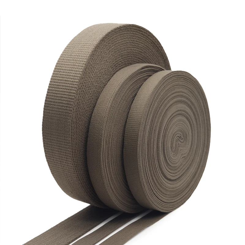 Customized 1 inch 2 inch Woven Tape Thick Cotton Webbing Strap Tali Herringbone Jacquard Webbing for Crossbody Strap