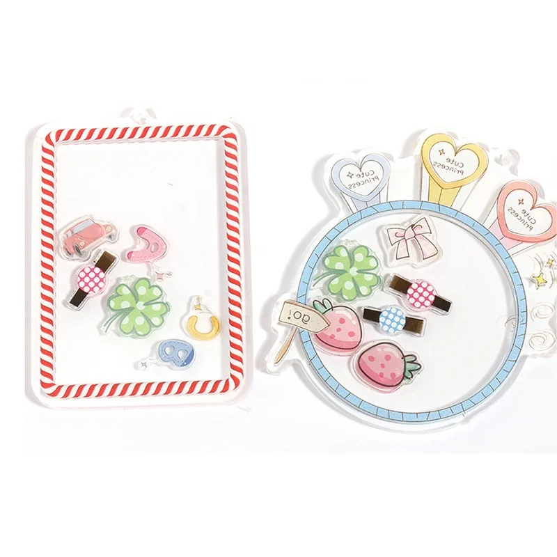 Personalized Star Shape Cute Cartoon Printed Key Chain Anime Character Acrylic Shaker Moving Keychains Charms