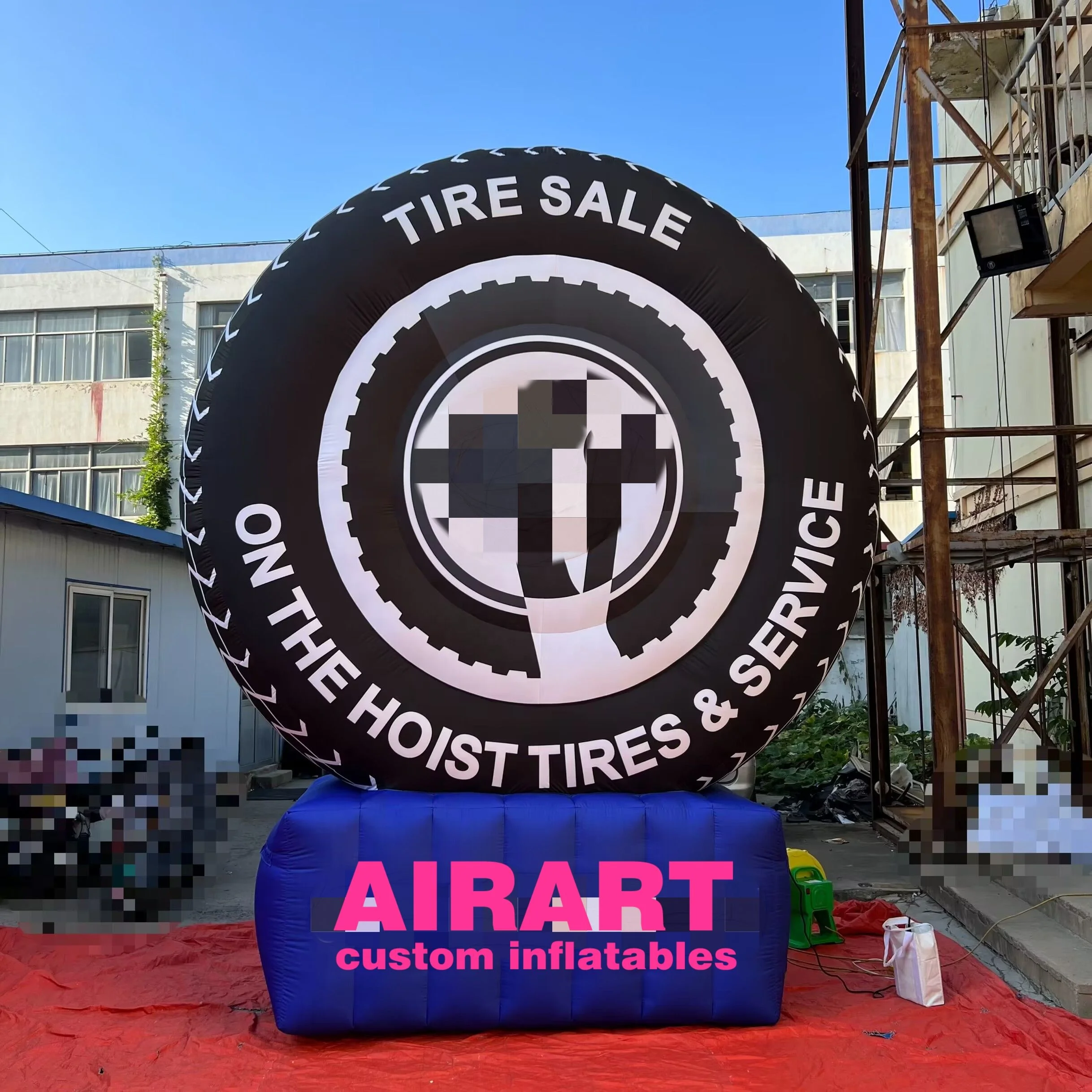 Advertise customized logo inflatable car store tire balloon for business activity,simulation inflatable tyre