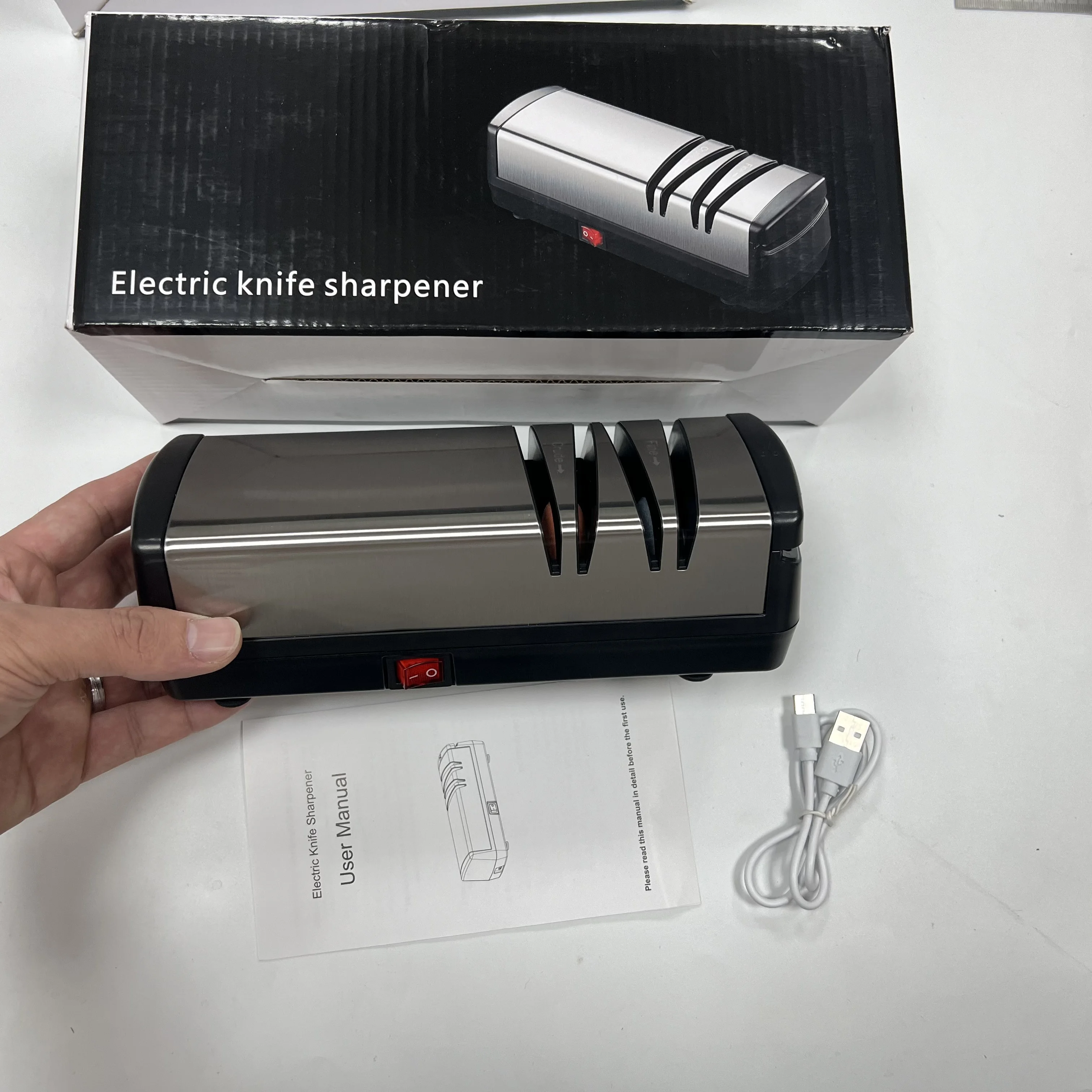 Stable working knife sharpener electric USB Rechargeable electric sharpener for knives OEM electric sharpener for knives