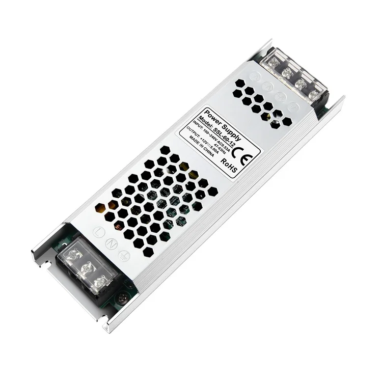 12V 5A 60W AC to DC Constant Voltage Transformer Single Output LED Strip Modul Lightbox Display  Power Supply SMPS