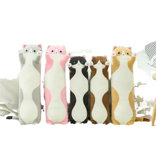2023 Cute cat plush toy long cat doll sleeping hug plush figure toys Custom stuffed plush toys long stuffed cat pillow2023 Cute