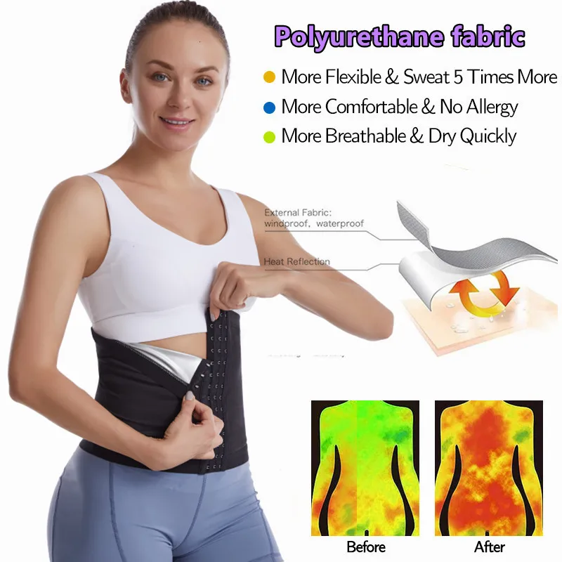 Plus Size Yoga sweat belt fitness sweat abdomen belt plastic waist tummy tucker buckle waist belt waist shaper 2021