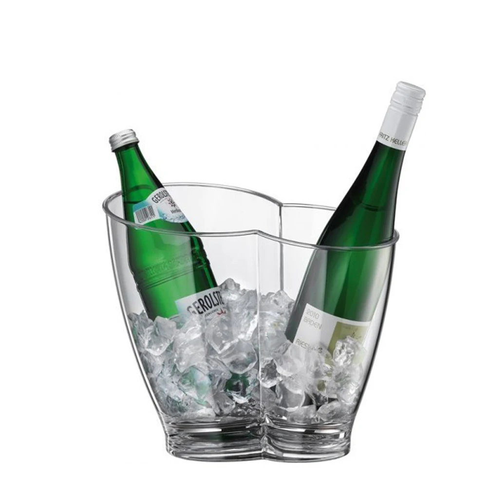 Portable Clear Wine Ice Bucket 2 Bottles Acrylic high quality Wine Chiller