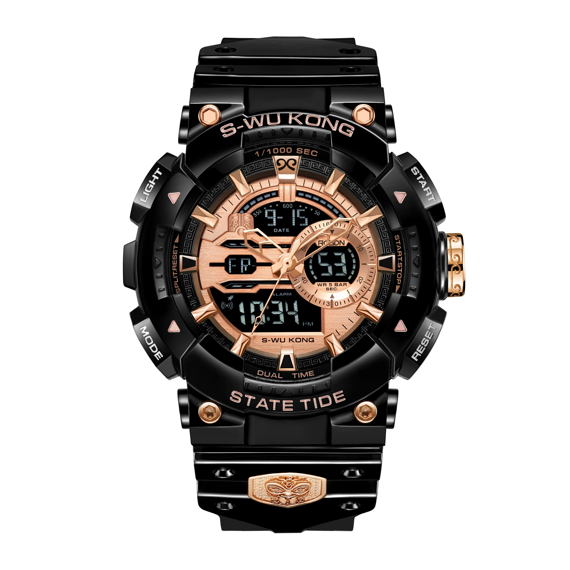 Хит продаж, оригинальные брендовые модные мужские часы, Роскошные водонепроницаемые кварцевые электронные часы с резиновым ремешком из ТПУ