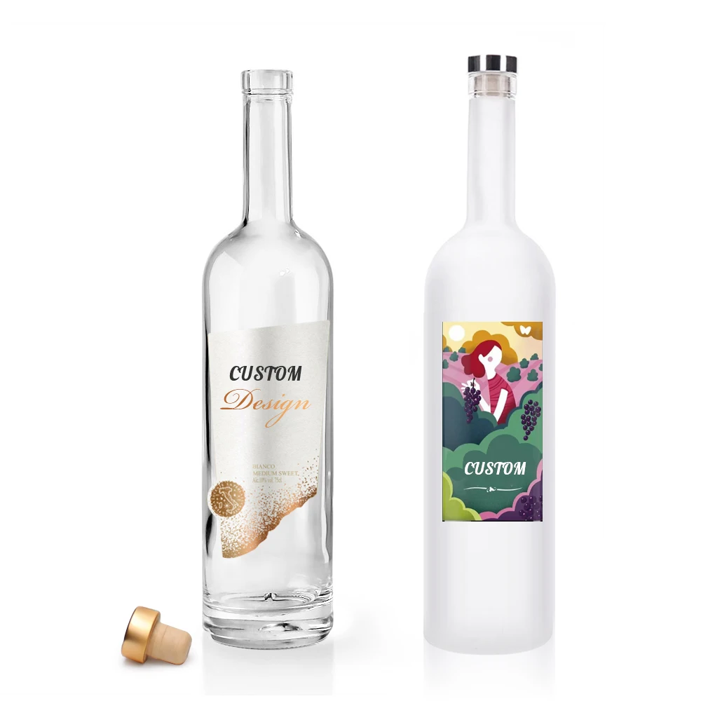 Wholesale Lower Price 500ml 700ml Transparent Vodka Bottle 750ml Glass for Wine