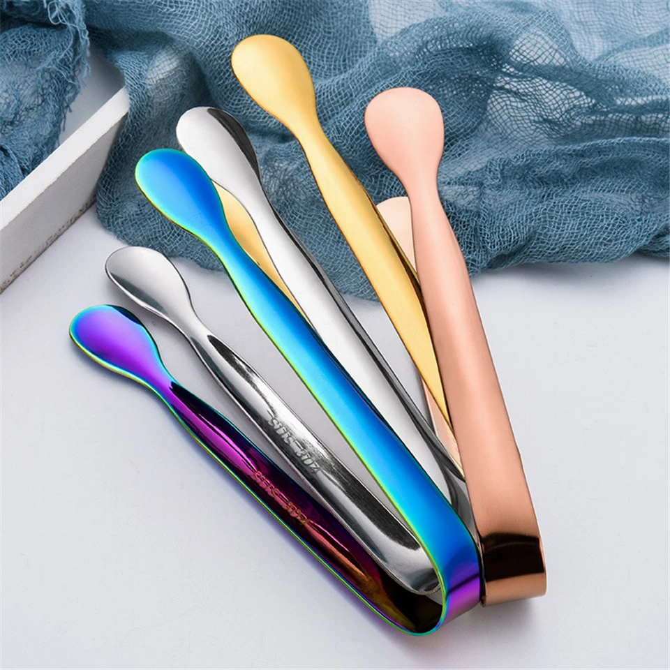 Multicolored Mini Sugar Tongs Small Ice Tongs Mini Serving  Ice Clip Small Kitchen Tongs for Tea Party Coffee Bar Utensils