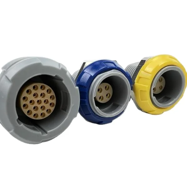 Connector manufacture LEMOS PKA PKG PAG  ODUS  S21M S11M G51M G11M 2 to 14 pins plastic 14mm hole size   push connector