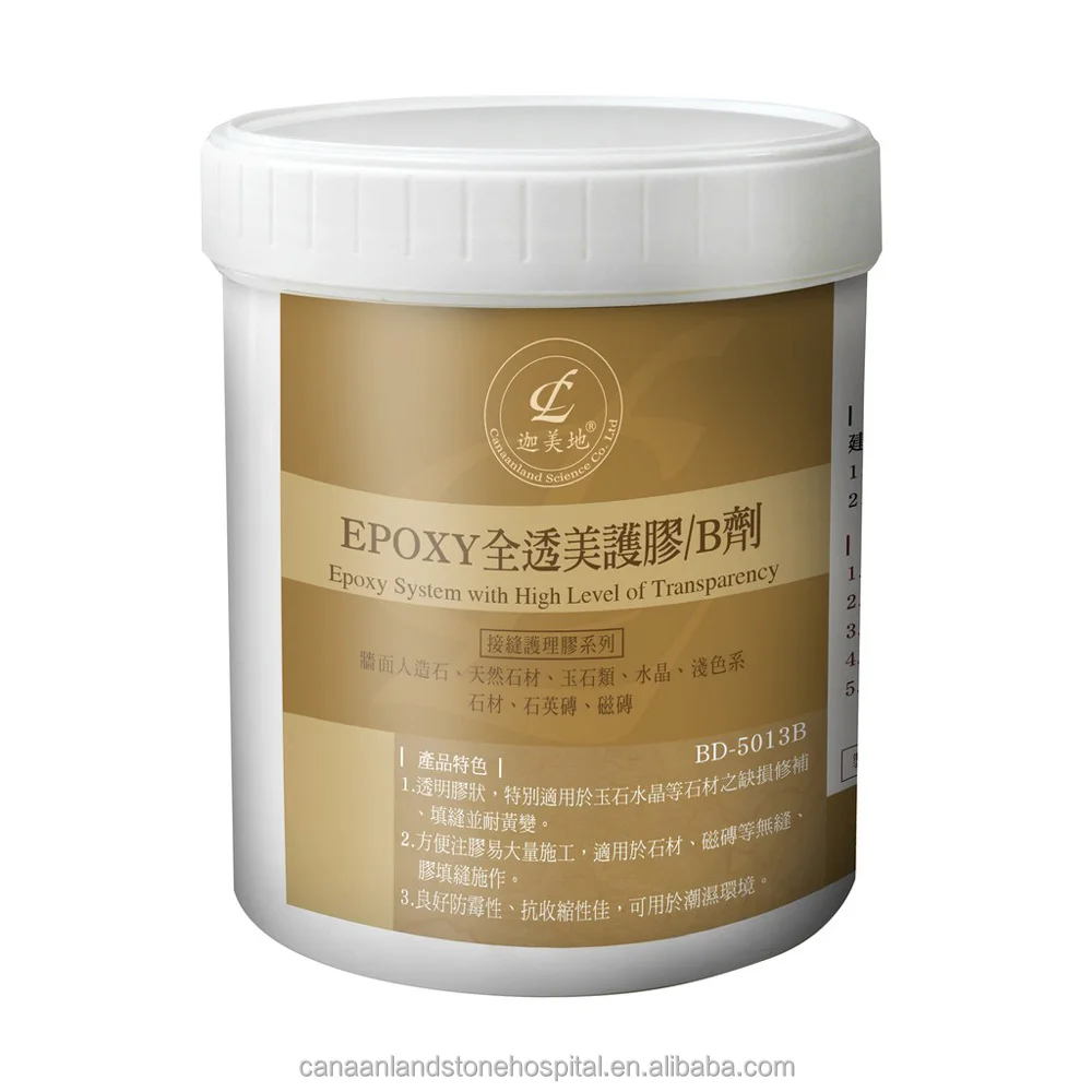 Quick drying stone installation and repair epoxy resin and hardener adhesive