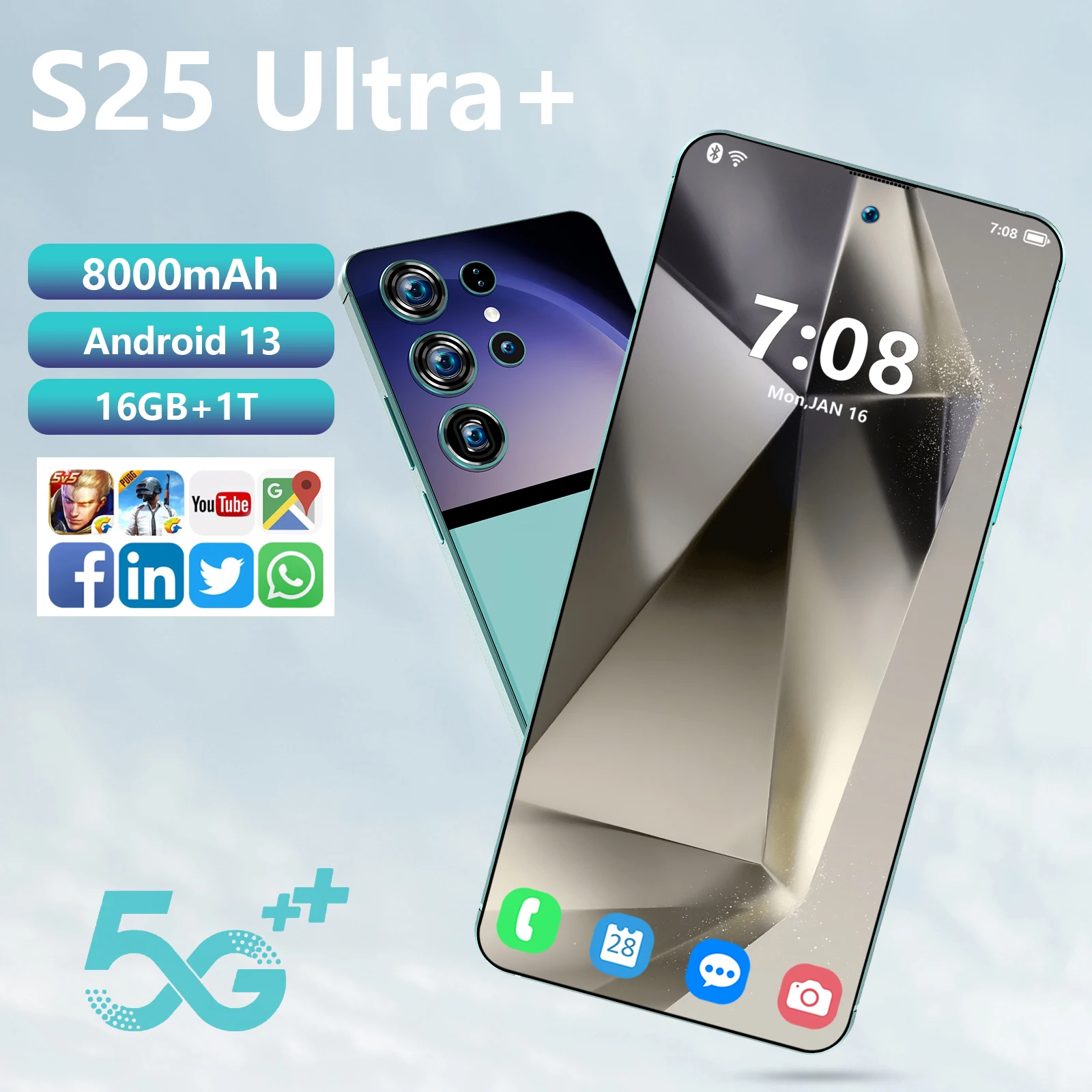 2024 Hot Style S25 Ultra+ 48MP+108MP phones mobile android smartphone 7.3inch cheap phones new wholesale smartphone 5G cellphone