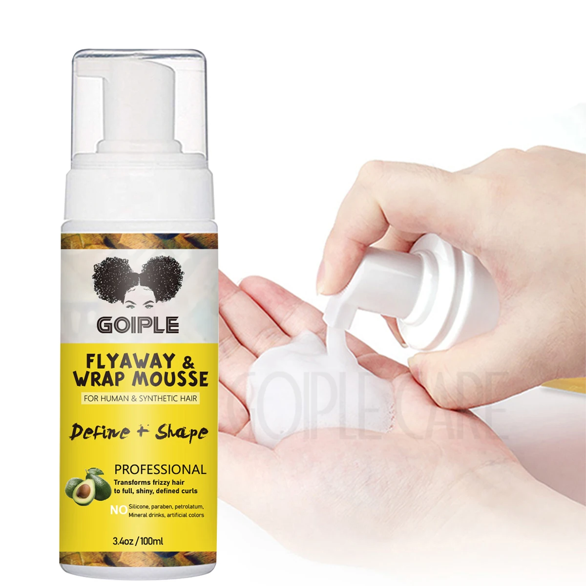 Private Label Long-lasting Hold Organic Styling Mouss for Curls Define and Shape Wholesale Flyaways Hair Curling Foam Mousse