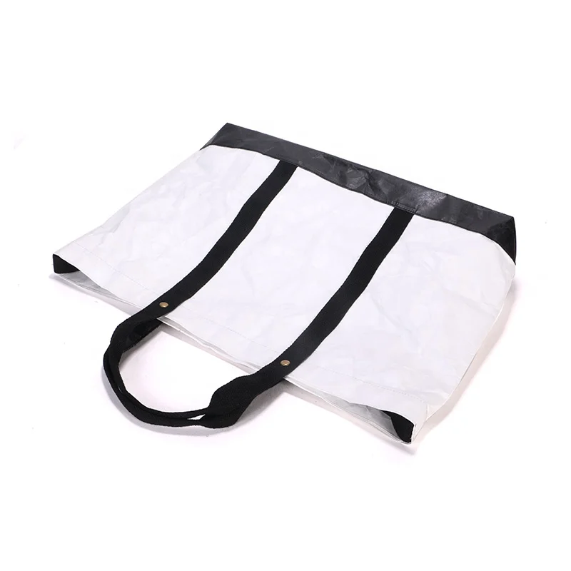 High quality White tyvek foldable shopping bag Reusable waterproof tyvek paper handbag Custom tyvek tote bag