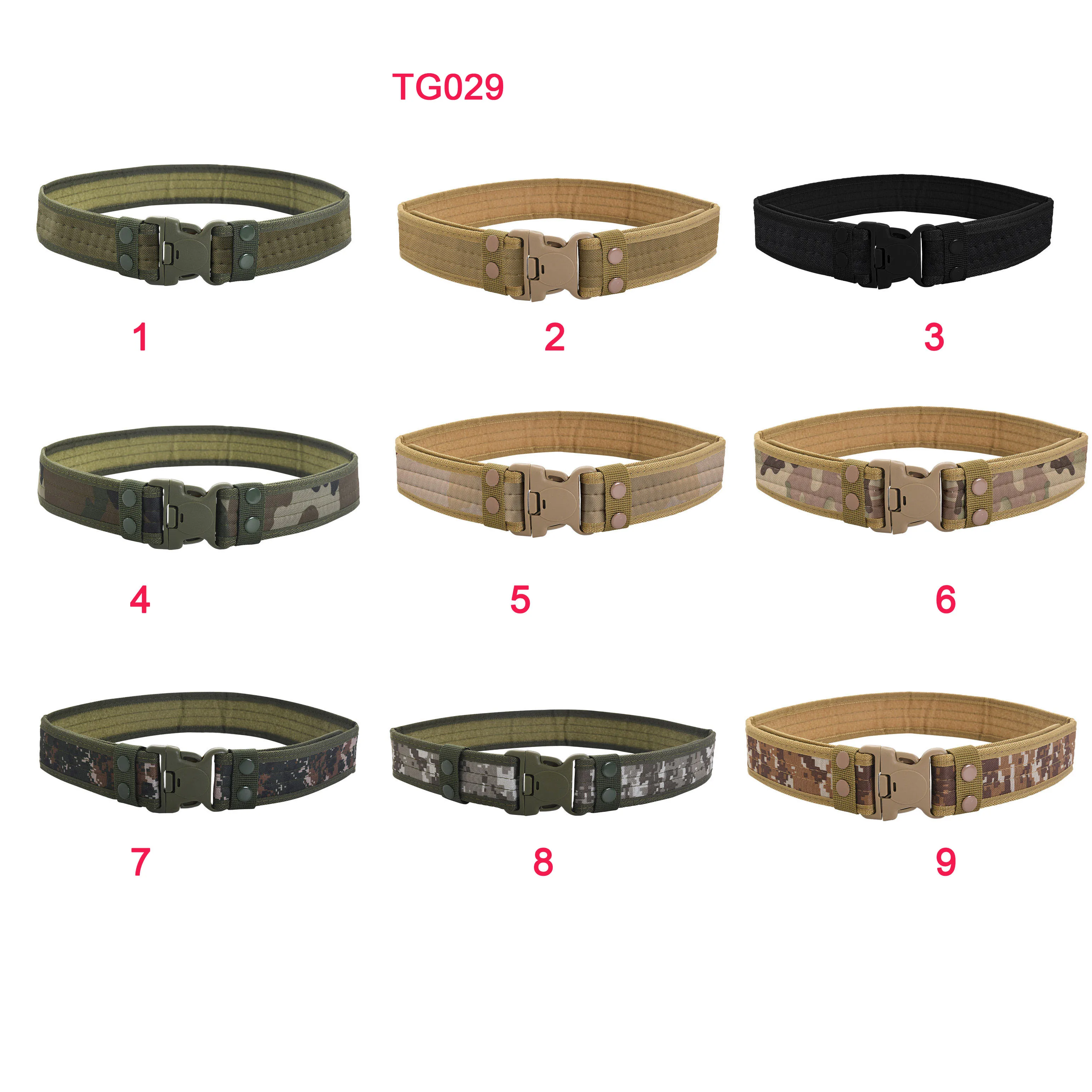 Outdoor Canvas Camouflage Outdoors Nylon Security Tactical Belts For Men Tactical Battle Belt