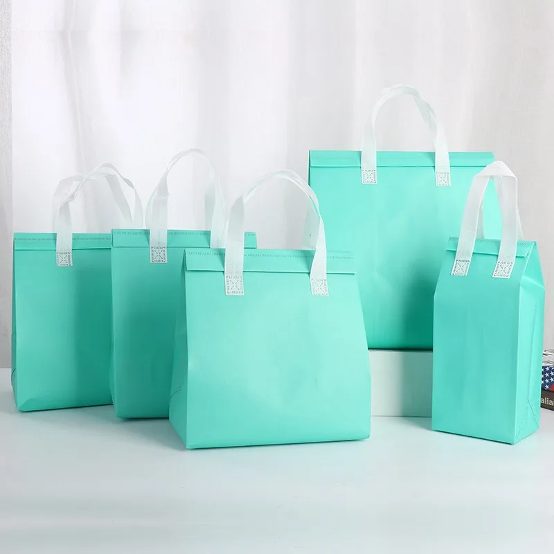 Custom Printed Logo Non-Woven cooler cooling bag Thermal takeaway bag insulated Insulation Lunch Food Delivery Bag for Keep Warm