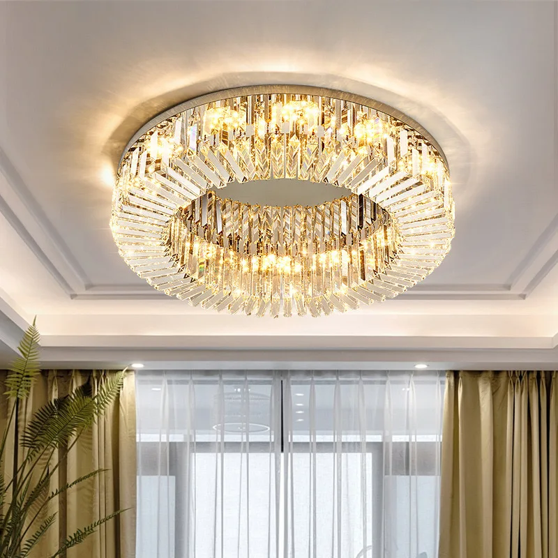 Modern Chandeliers Led Ceiling Luxury Modern Long Chandelier Led Home Decor Lights Pendant K9 Crystal Ceiling Light