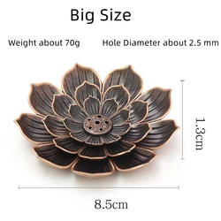 Portable Alloy Metal Incense Sticks Holder Burner Lotus Handheld Multi Holes Incense Stand For Home Office Decoration