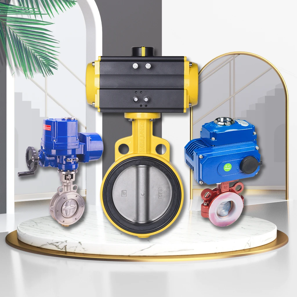 JL600-D1/C7 Pneumatic Soft seal worm gear butterfly valve