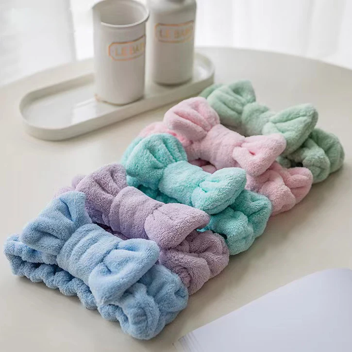 Fashion makeup elastic headband for womens hair band Bow face wash headband skincare headband spa