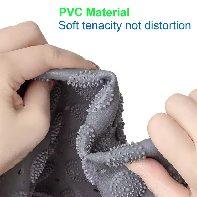 Waterproof Dusek Bath Mat Absorbent Non-Slip PVC Bathroom Rug Shower Foot Massage Bath Mat with Suction Cups Drain Holes