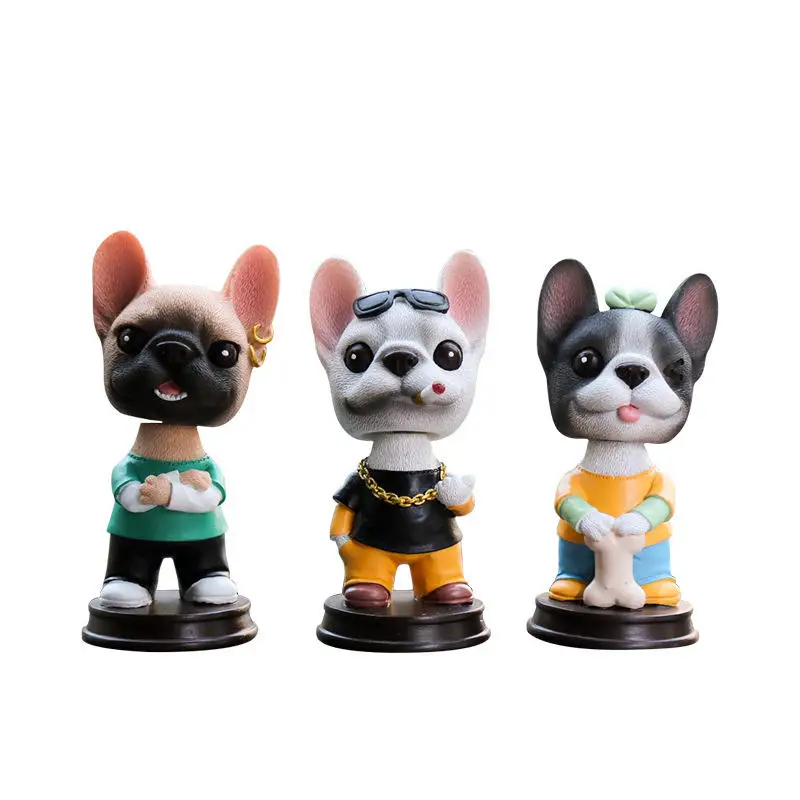 Custom Cartoon Animal Bobblehead Miniatures Resin Toy Cars and Dog for Cars Souvenirs for Outdoor Use