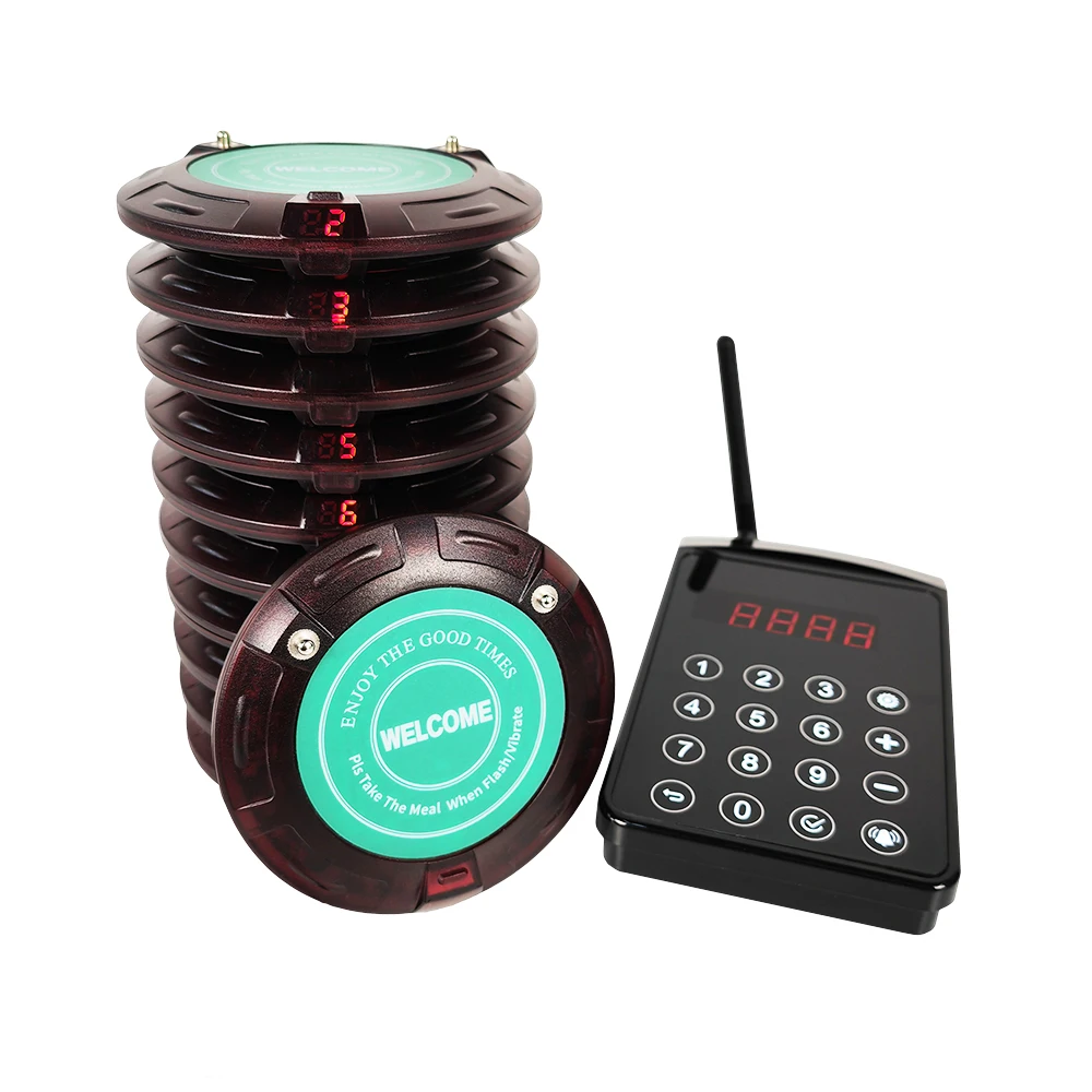 Jiantao Waterproof Wireless Calling System  Vibration Buzzer Pager For Restaurant Cafe Shop