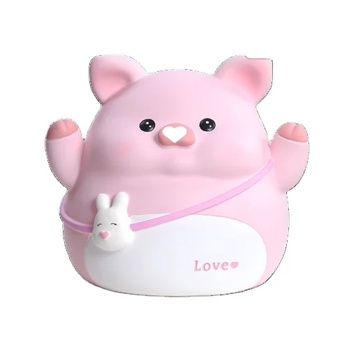 Customized colorful plastic shaped pig piggy bank sale price pvc baby coin money box resin saving banks toy for kids