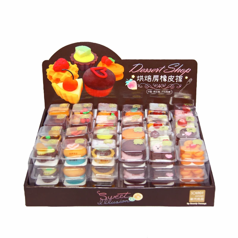 Хит продаж, оптовая продажа, школьные принадлежности, ластик в форме торта, кондитерских изделий для детей, ластик из ПВХ, 3D карандаш, ластик для детей