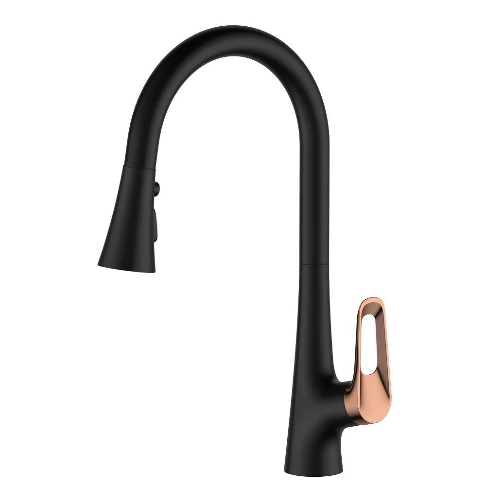 New design zinc chrome finish pull down kitchen mixer taps with different color