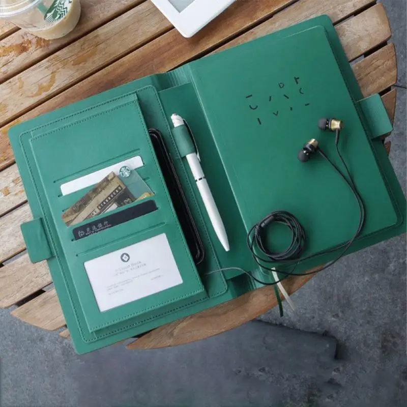 Factory Soft Real Leather, A6 Leather Notebook Cover Daily Planner With Card Slots/