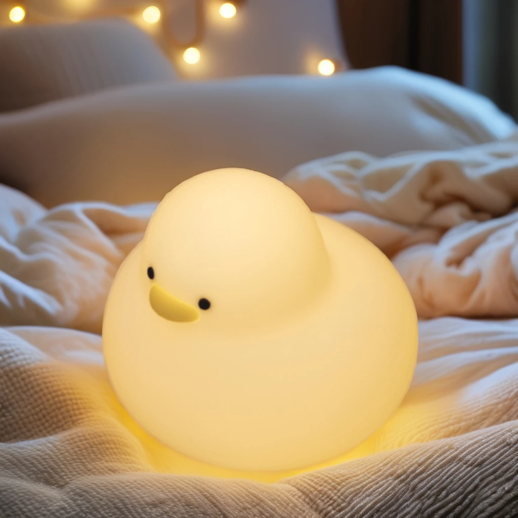 Duck LED Night Light Lamp with USB Rechargeable Timing Adjustable Brightness Cute Modern Small 60 Night Lamp for Bedroom 50000