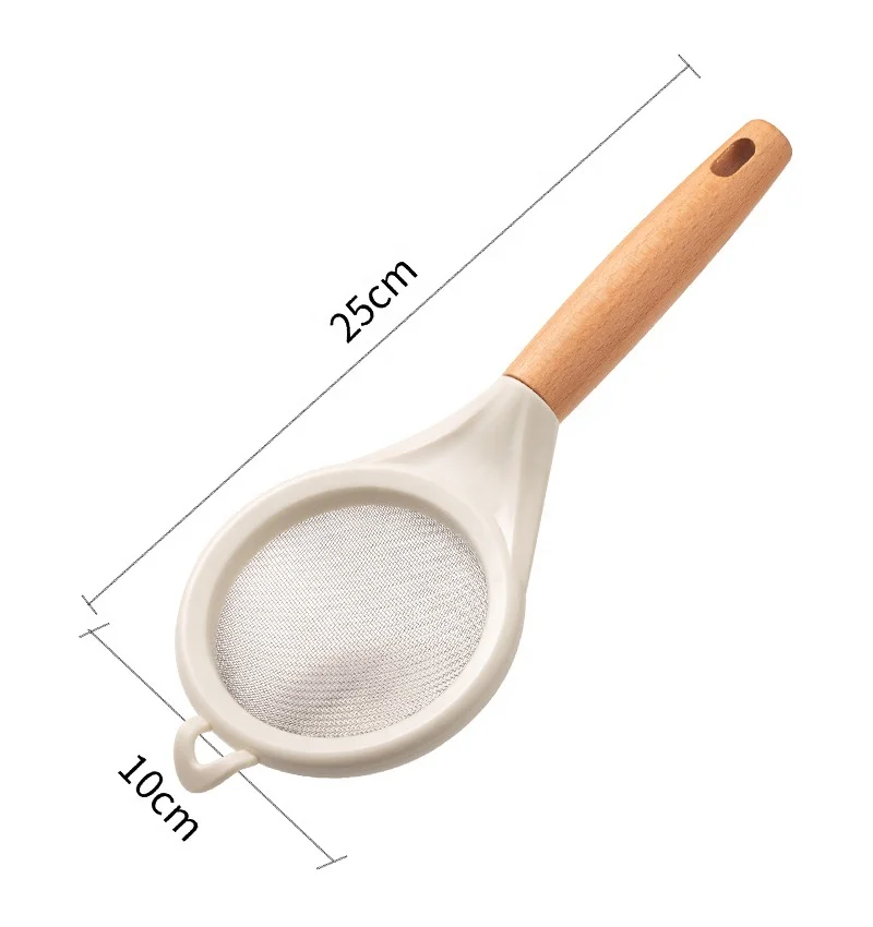 Stainless steel flour sieve hand-held kitchen baking fine sieve sugar powder sieve juice soya-bean milk residue filter screen