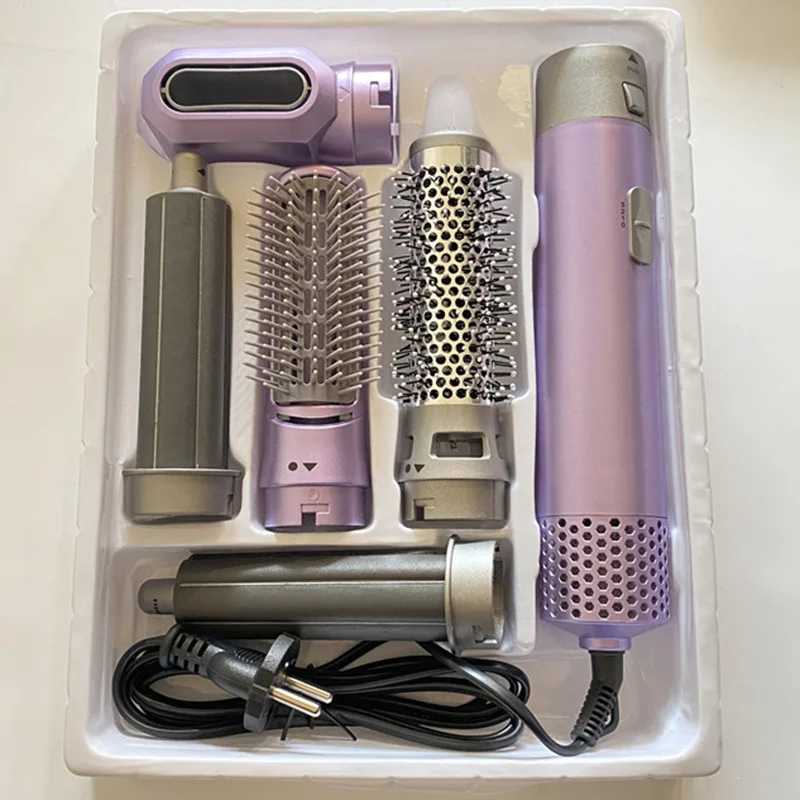 High-Speed Negative Ionic Blow Dryer 5 in 1 Professional Hot Air Styler for Fast Drying Curling Volumizing Straightening