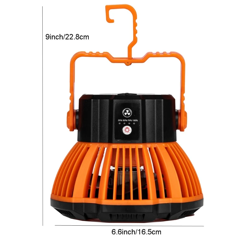 5200mAh Multifunctional outdoor camping products Remote control light fan  18650 Portable ceiling fans 430g  Camping light fan