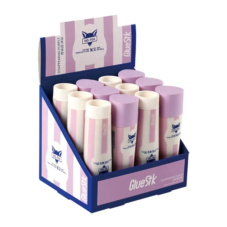 36G Disappearing Purple Repositionble PVP square shape strong purple glue stick