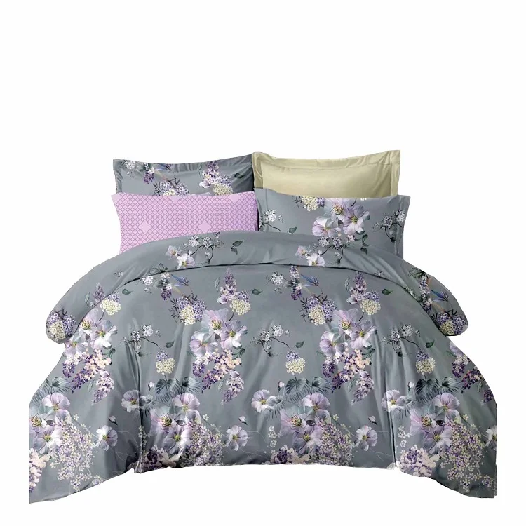 KOSMOS bedding linen customized size floral printed 90 gsm microfiber bed sheet set