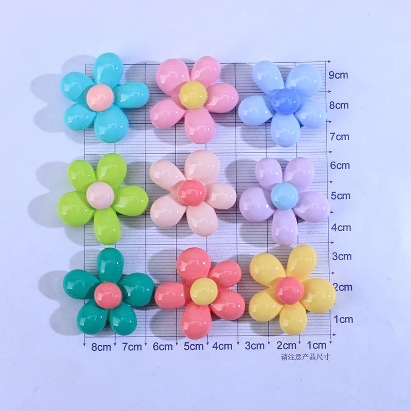 Size Plum Blossom DIY solid color resin homemade phone case material pack resin ornaments accessories hair clip head