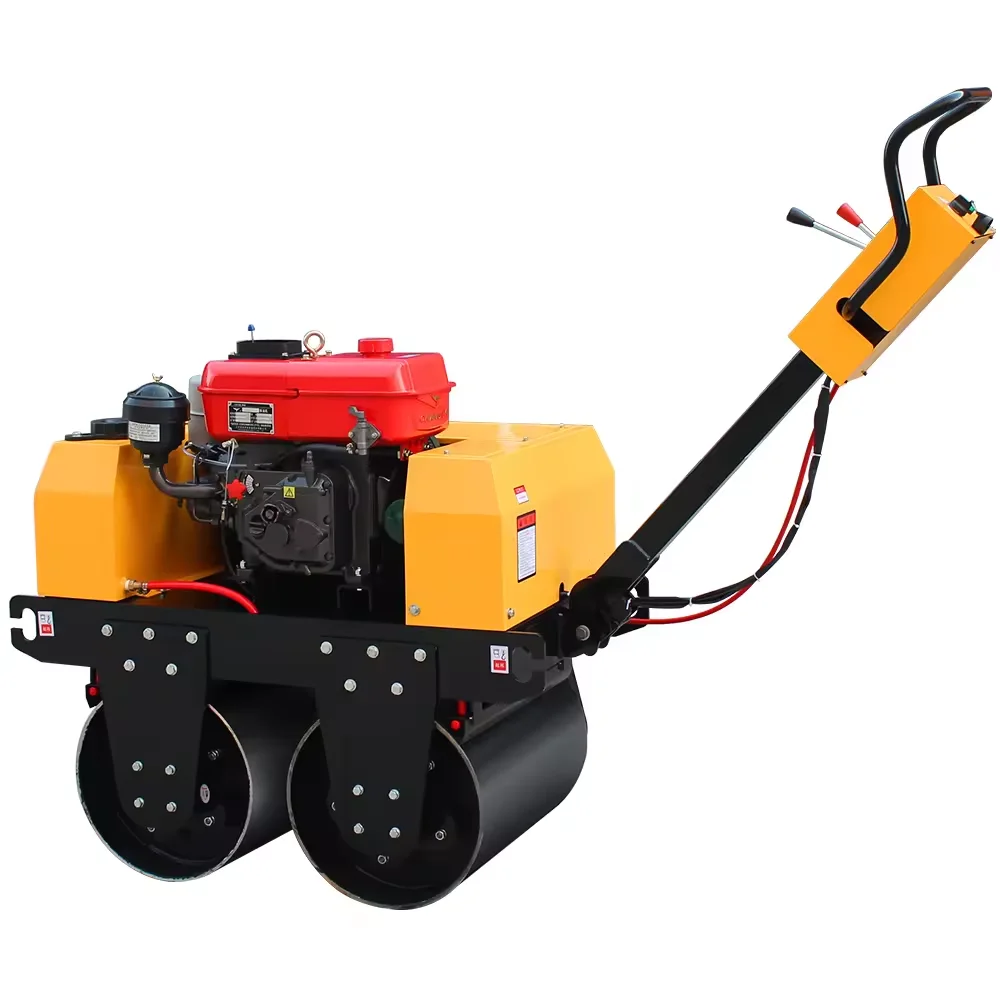 Walk behind double Drum Vibratory Road Roller mini compactor from China rollers