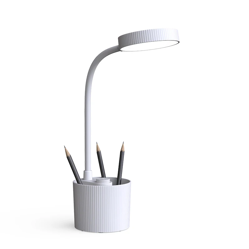 Study Table Lamp Touch On/Off Switch LED Desk Lamp With Pencil cup and Mobile Holder
